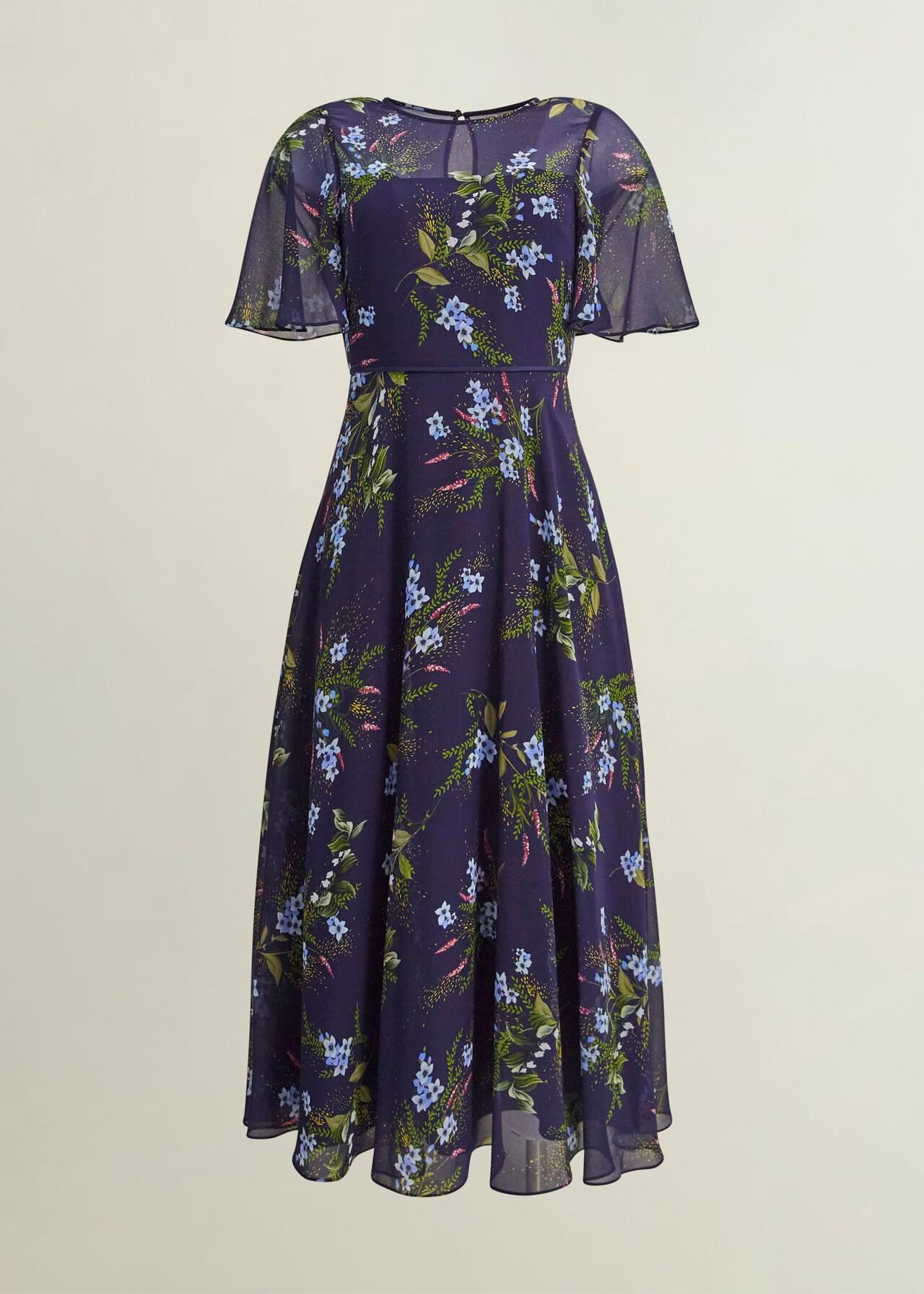 Callie Midi Dress, Navy Multi, hi-res