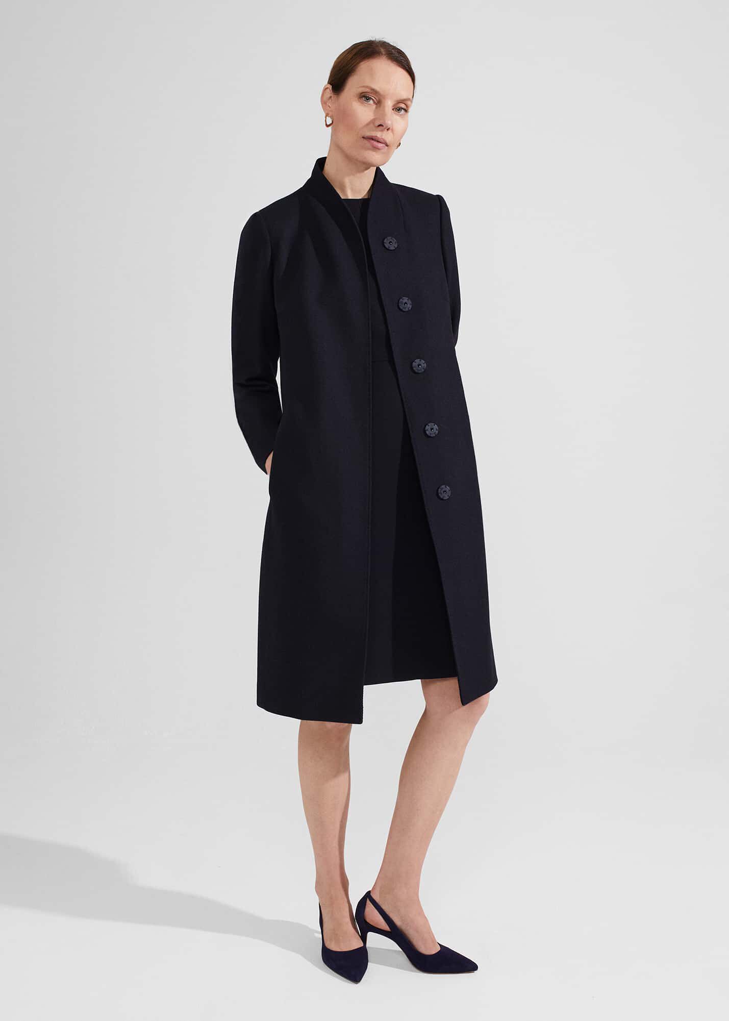 Hobbs navy coat outlet