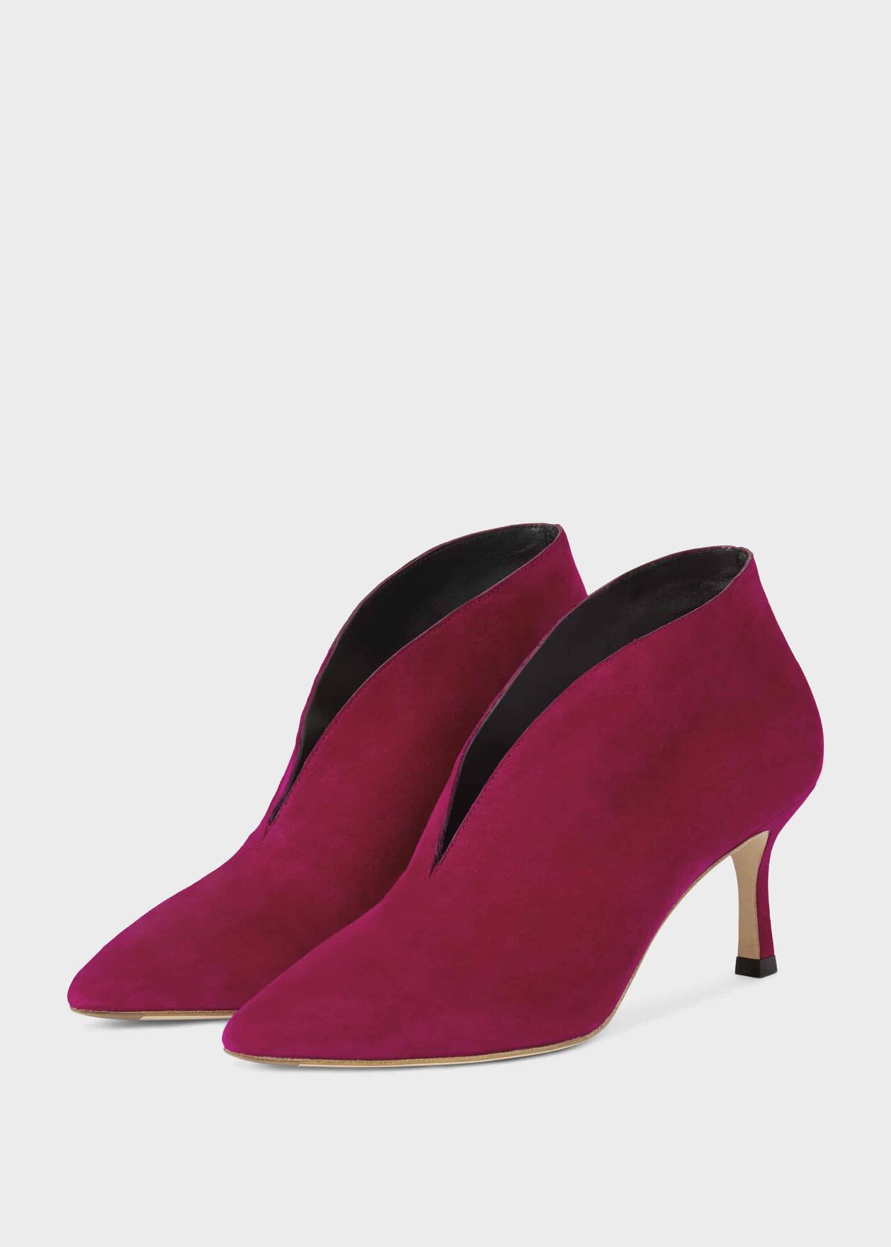 Sienna Suede Stiletto Ankle Boots, Raspberry, hi-res