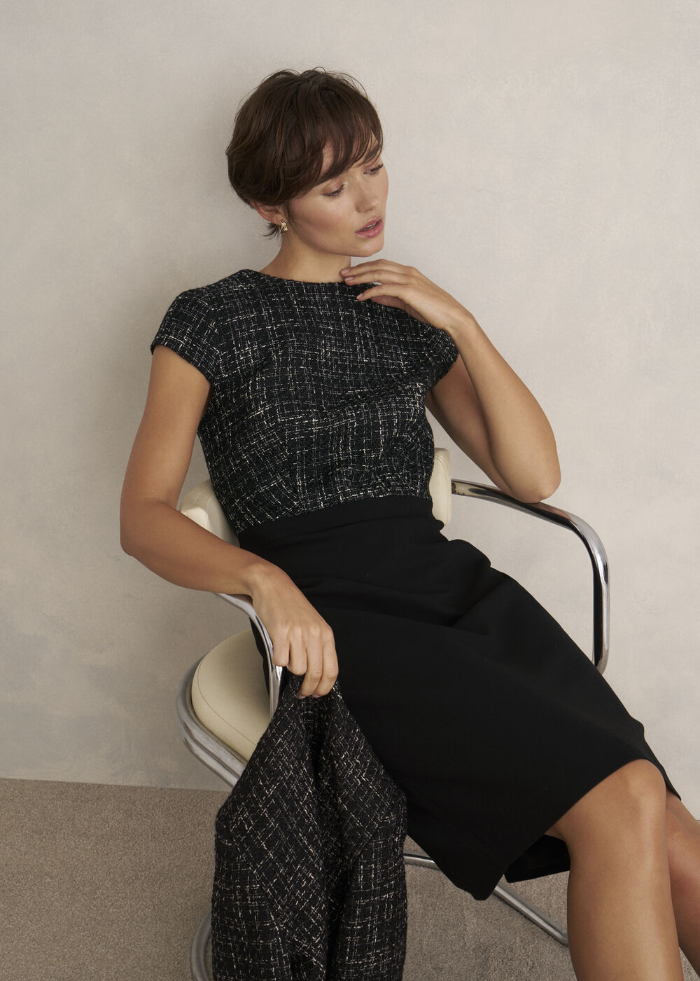 Esme Match Black Dress, Black White, hi-res