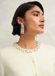 Oakley Beaded Cardigan, Ivory, hi-res