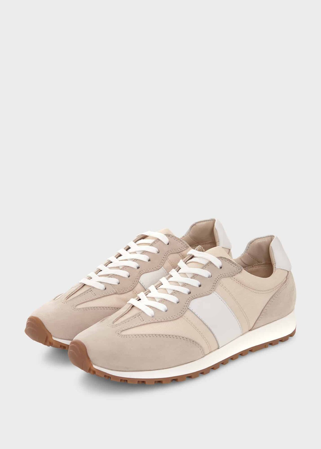 Ellis Leather Trainers, Beige, hi-res