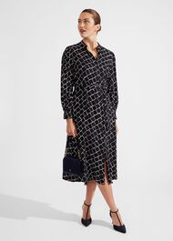 Kalani Dress, Navy Ivory, hi-res