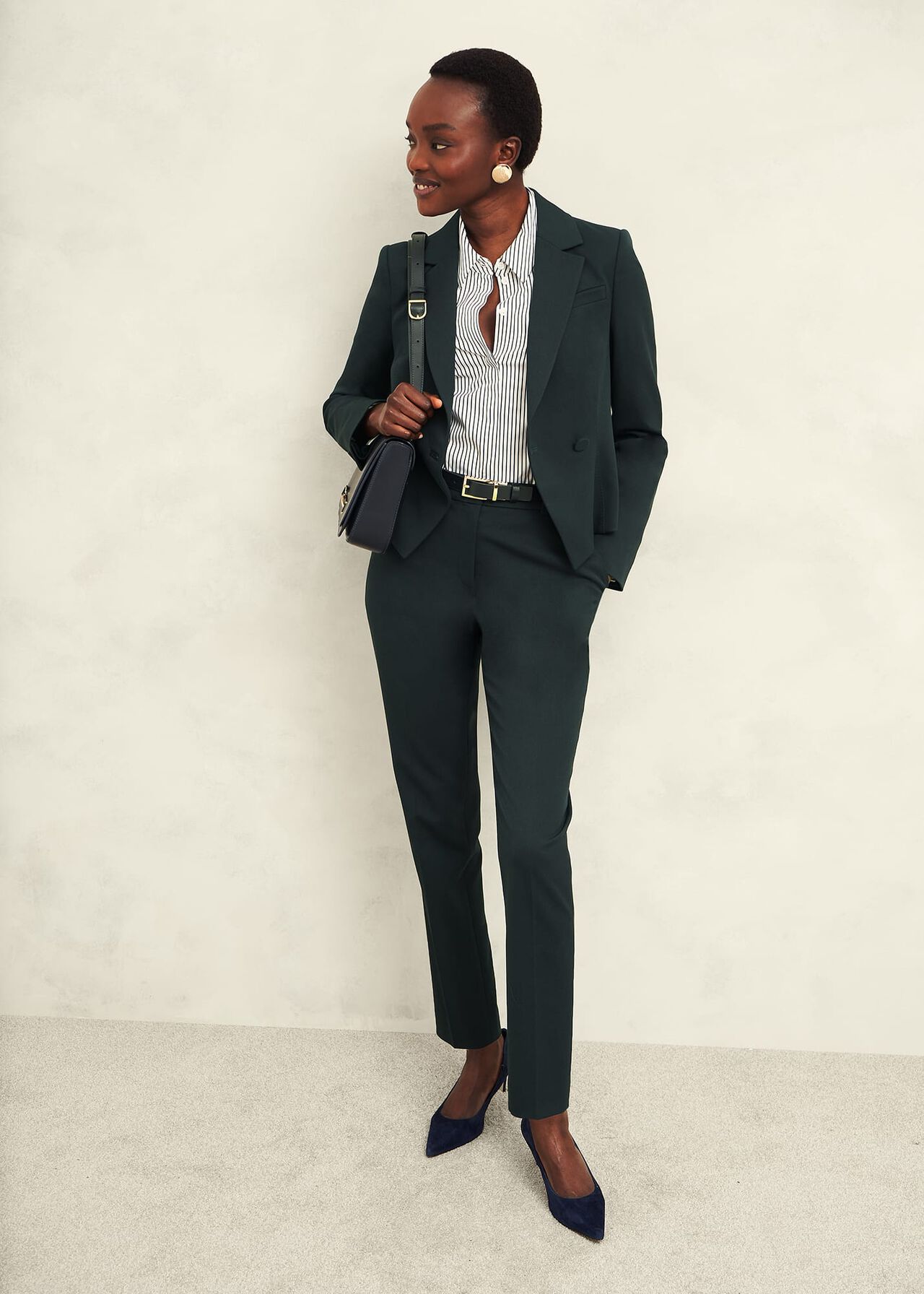 Linda Tapered Trousers, Deep Pine Green, hi-res