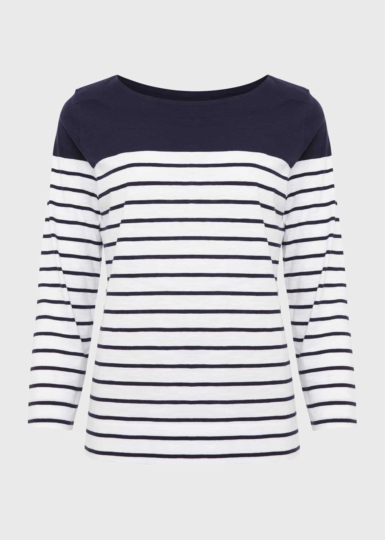 Avia Cotton Slub Striped T-Shirt, White Navy, hi-res