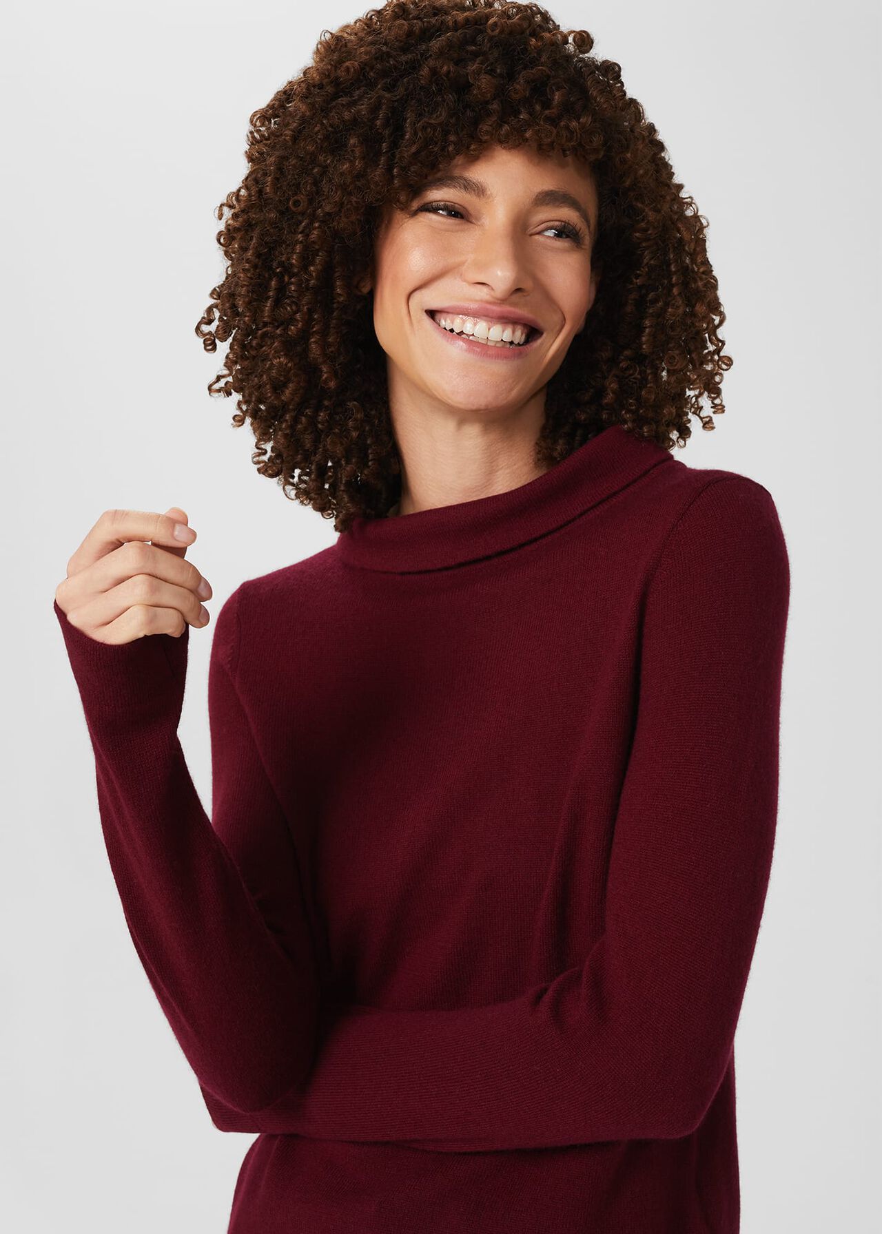 Audrey Wool Cashmere Jumper, Wine, hi-res