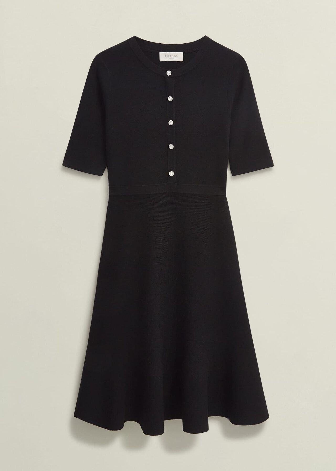 Cece Knitted Dress, Hobbs Black, hi-res