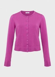 Michelle Cotton Cardigan, Violet Pink, hi-res