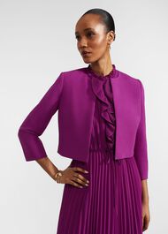 Elize Crepe Jacket, Magenta Purple, hi-res