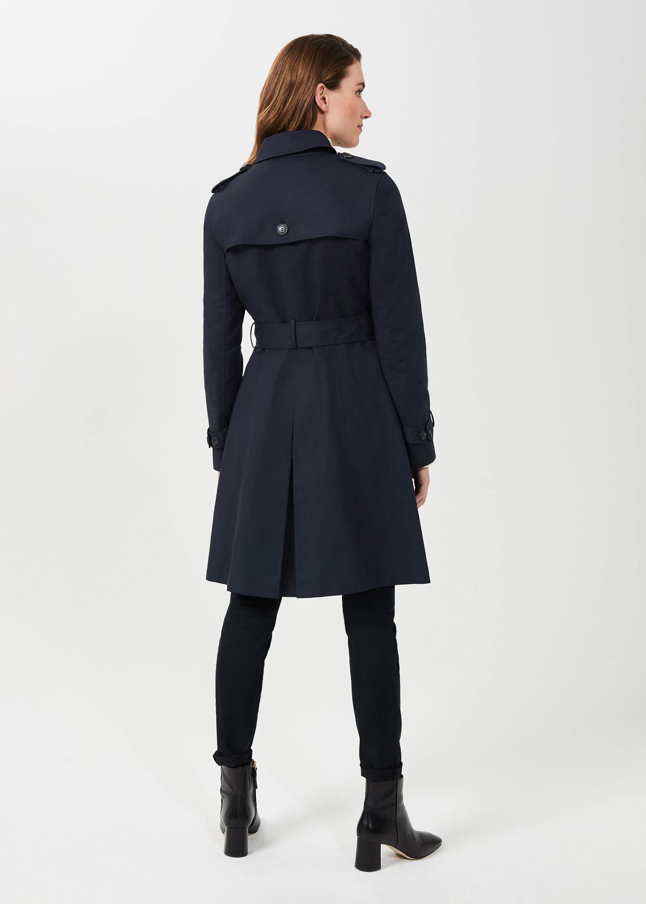 Petite Saskia Shower Resistant Trench Coat, Navy, hi-res