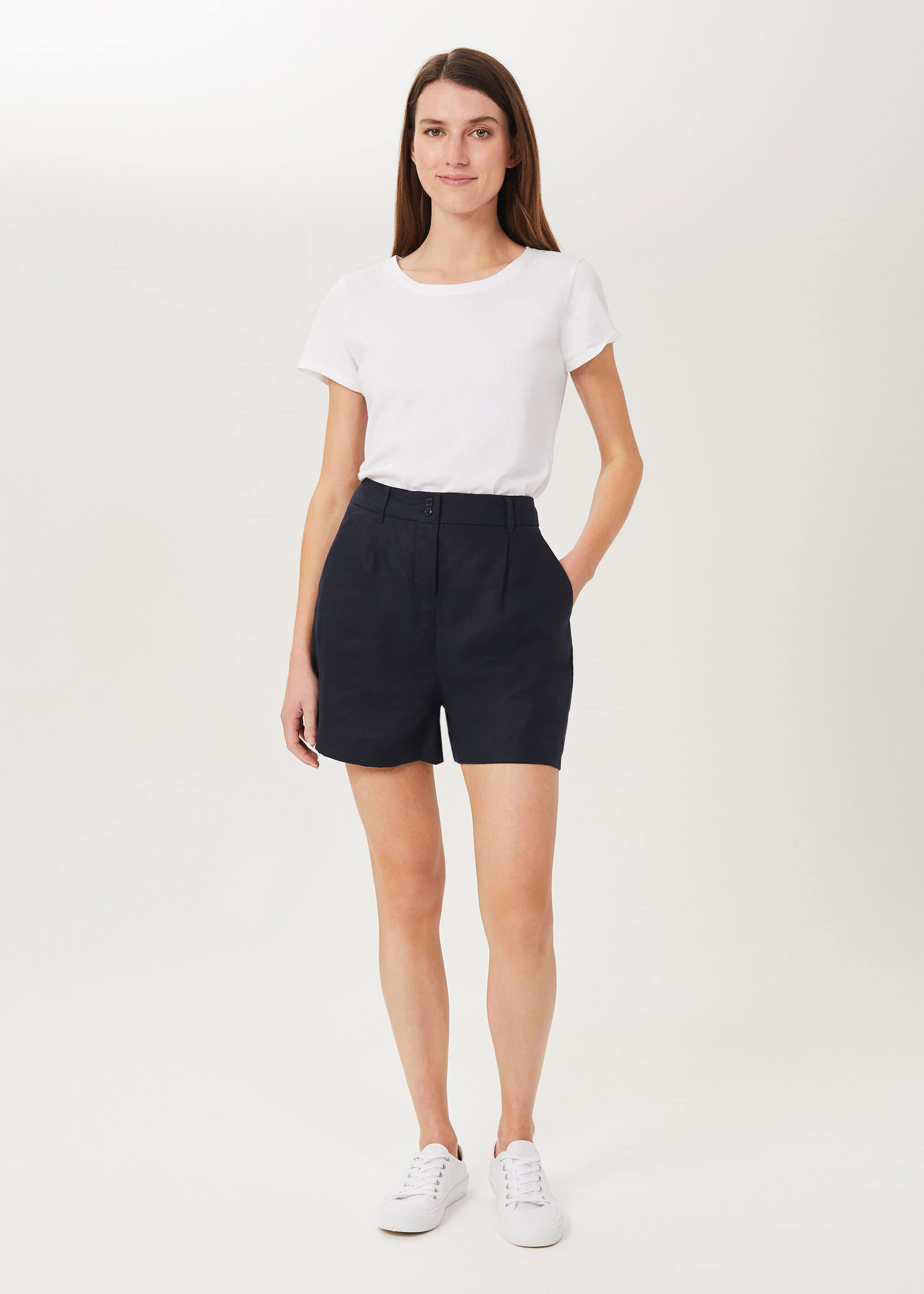 Linen navy shorts Clearance