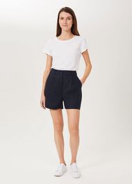 Dawn Linen Shorts, Navy, hi-res