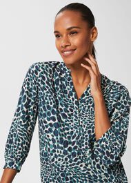 Essie Printed Blouse, Aegean Blue, hi-res