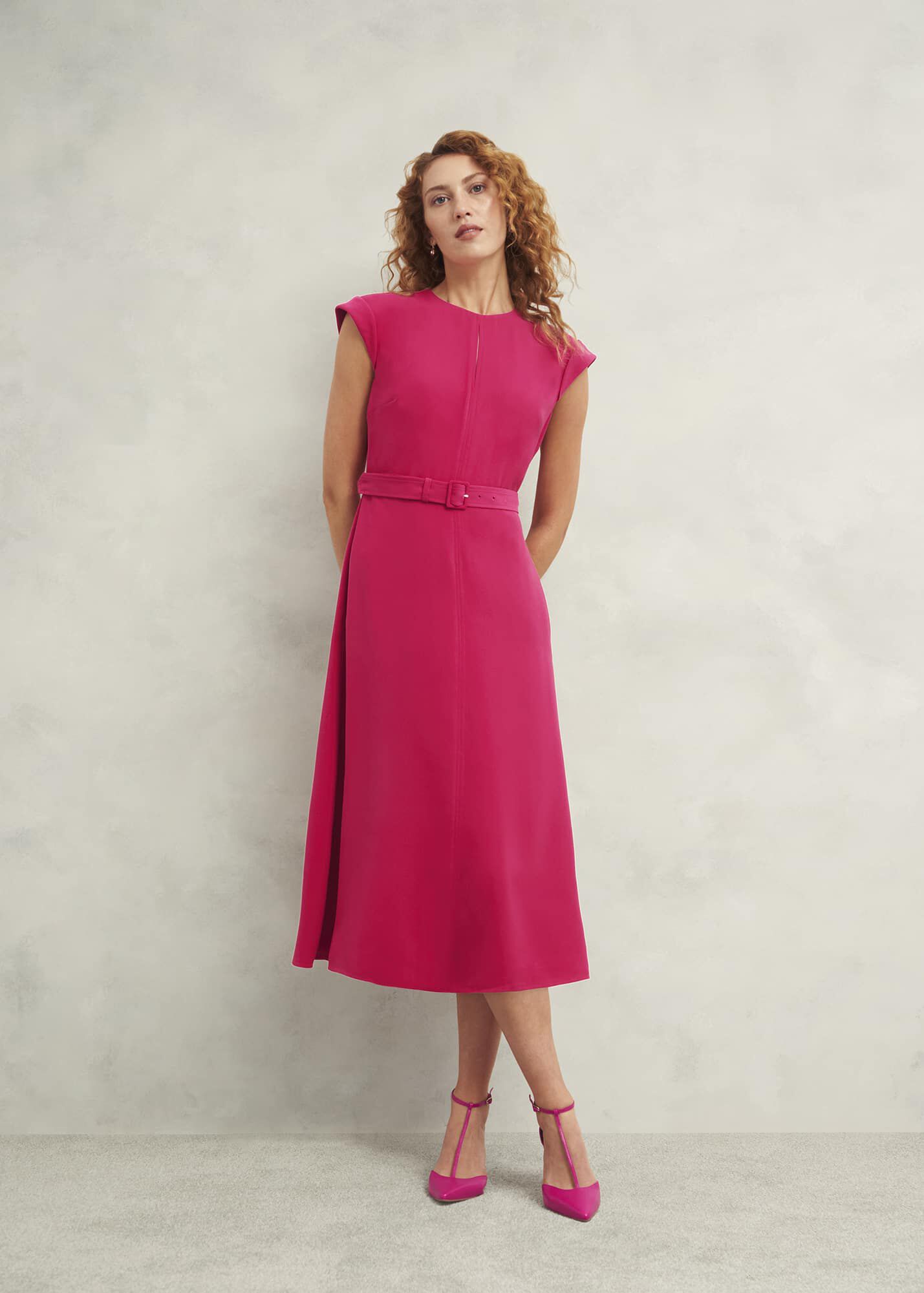 Hobbs meera dress raspberry pink deals