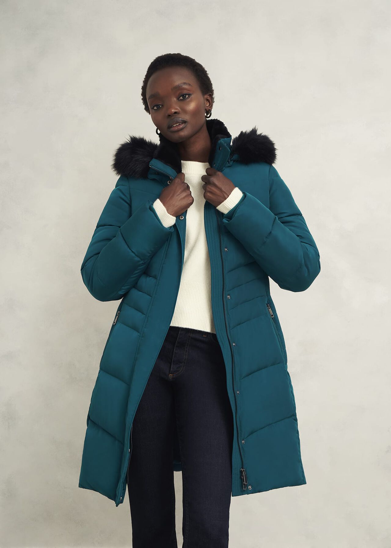 Petite Jaymie Puffer, Kyanite Green, hi-res