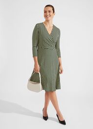Petite Dina Wrap Dress, Navy Multi, hi-res
