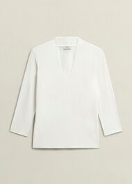 Aimee Double Fronted Top, Ivory, hi-res