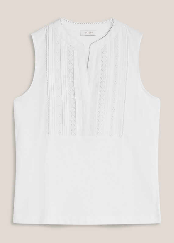 Millie Cotton Sleeveless Broderie Tank