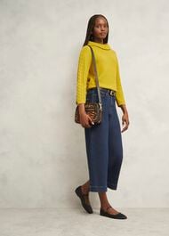 Camilla Cotton Sweater, Gold Chartreuse, hi-res