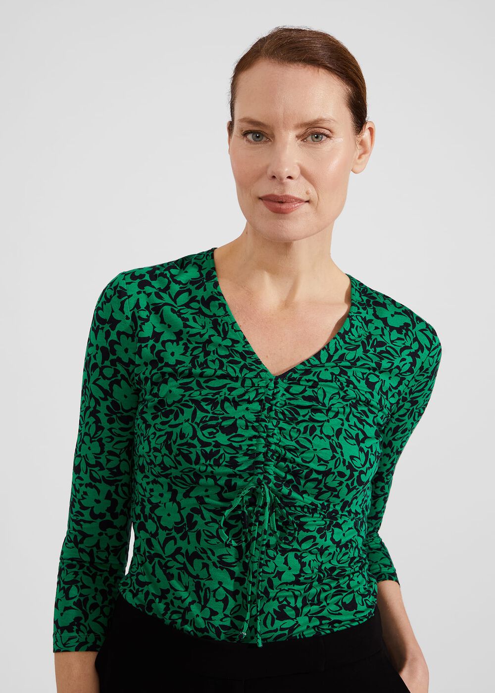 Simmy Printed Top, Green Black, hi-res