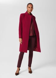 Maisie Wool Blend Coat, Dark Raspberry, hi-res