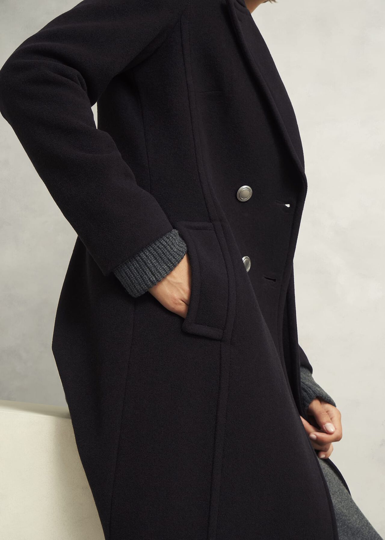 Brittany Wool Blend Maxi Coat, Black, hi-res