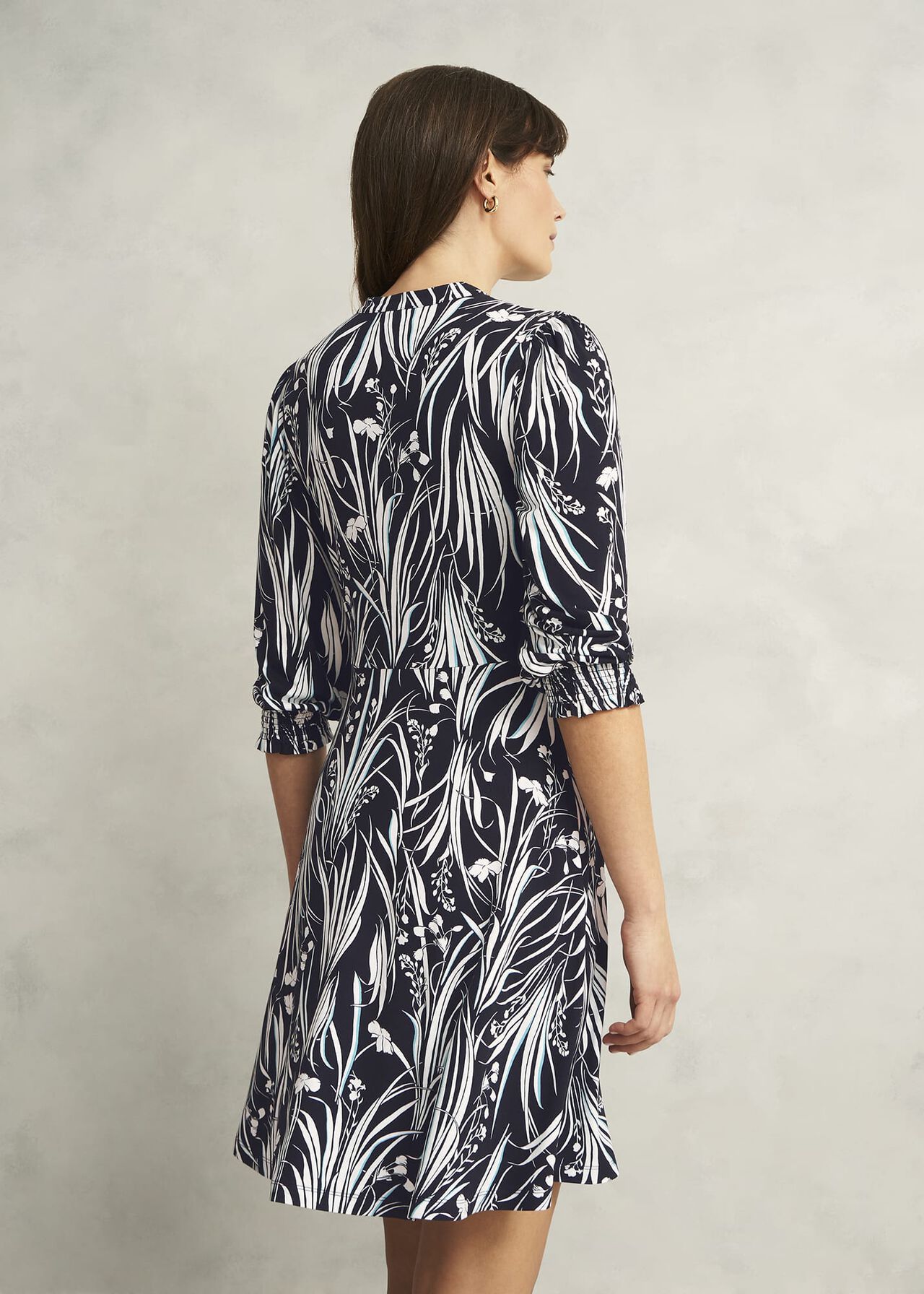 Mollie Jersey Dress, Navy Ivory, hi-res