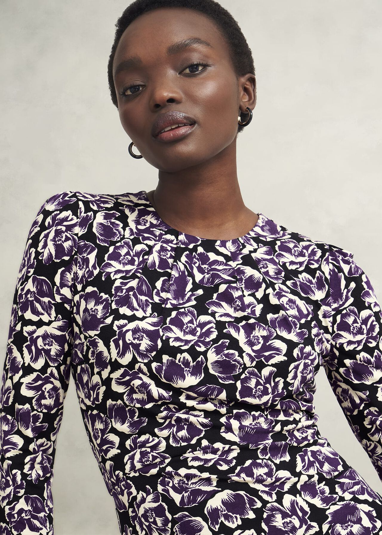 Paige Jersey Dress, Purple Multi, hi-res