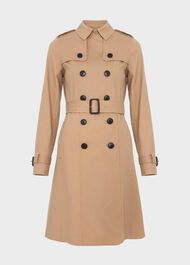 Skylar Shower Resistant Trench Coat, Tan, hi-res
