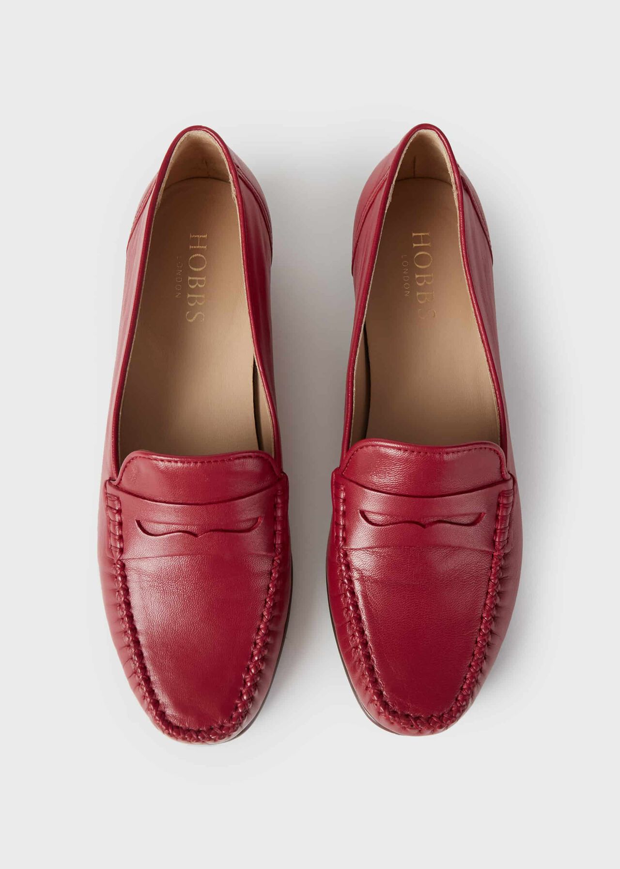 Holly Leather Moccasins, Raspberry, hi-res