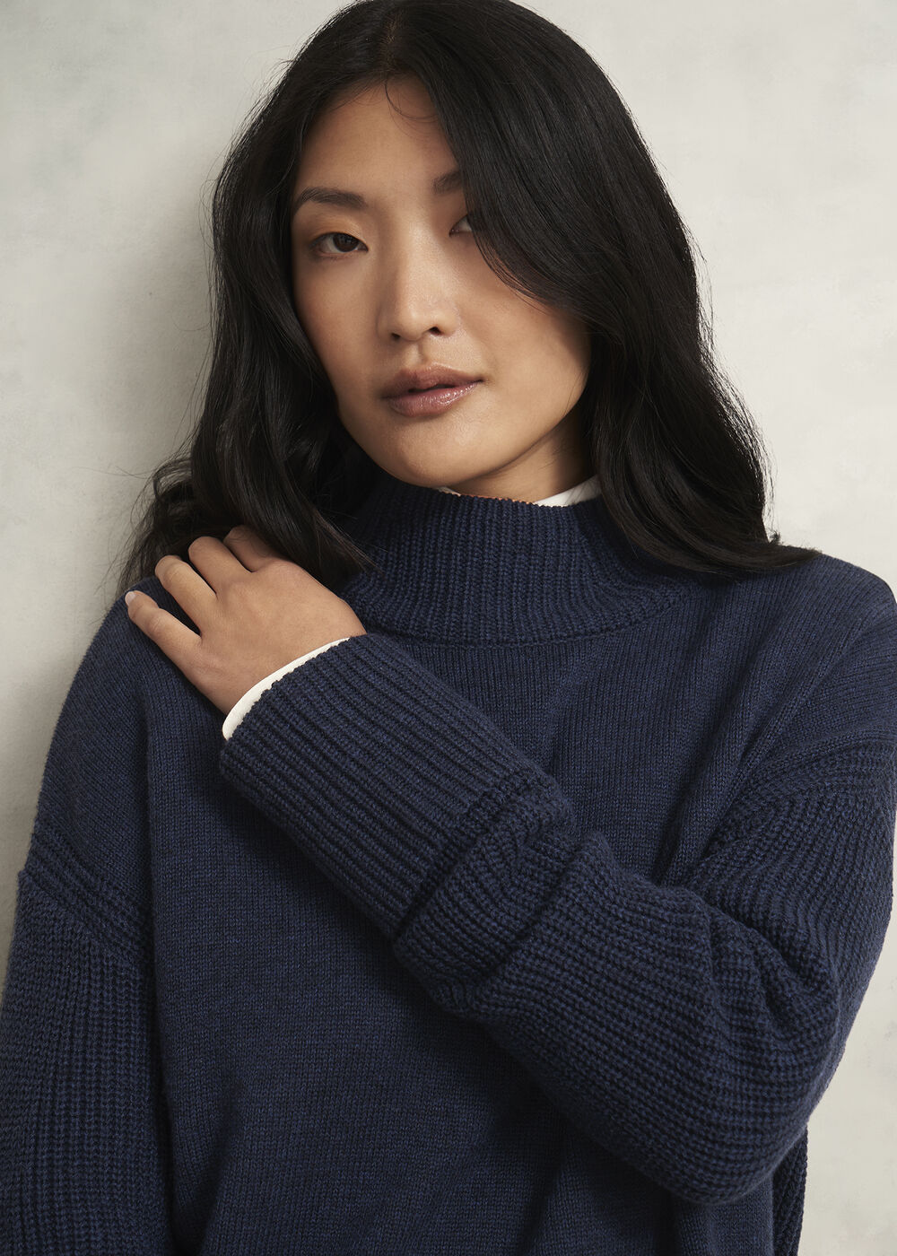 Gaskell Jumper, Navy Marl, hi-res