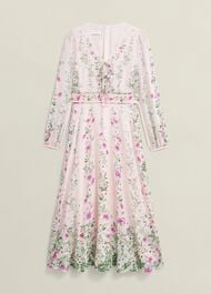 Fay Silk Bow Detail Dress, Pink Multi, hi-res