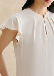 Lila Frill Sleeve Top, Ivory, hi-res