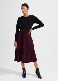 Harlie Knitted Dress, Black Cerise, hi-res