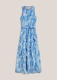 Petite Taryn Ruffle Maxi Dress, Ivory Blue, hi-res
