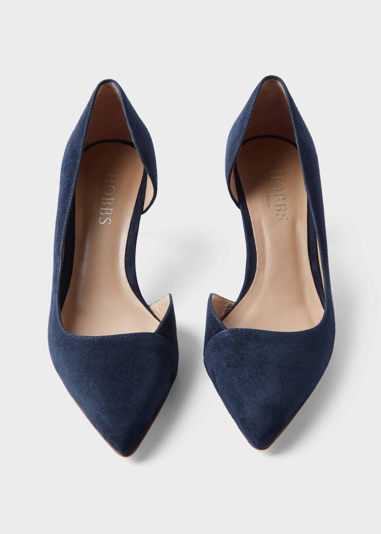Selena Suede D'Orsay Court Shoes, Navy, hi-res