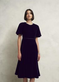 Petite Catalina Velvet Dress, Midnight Navy, hi-res