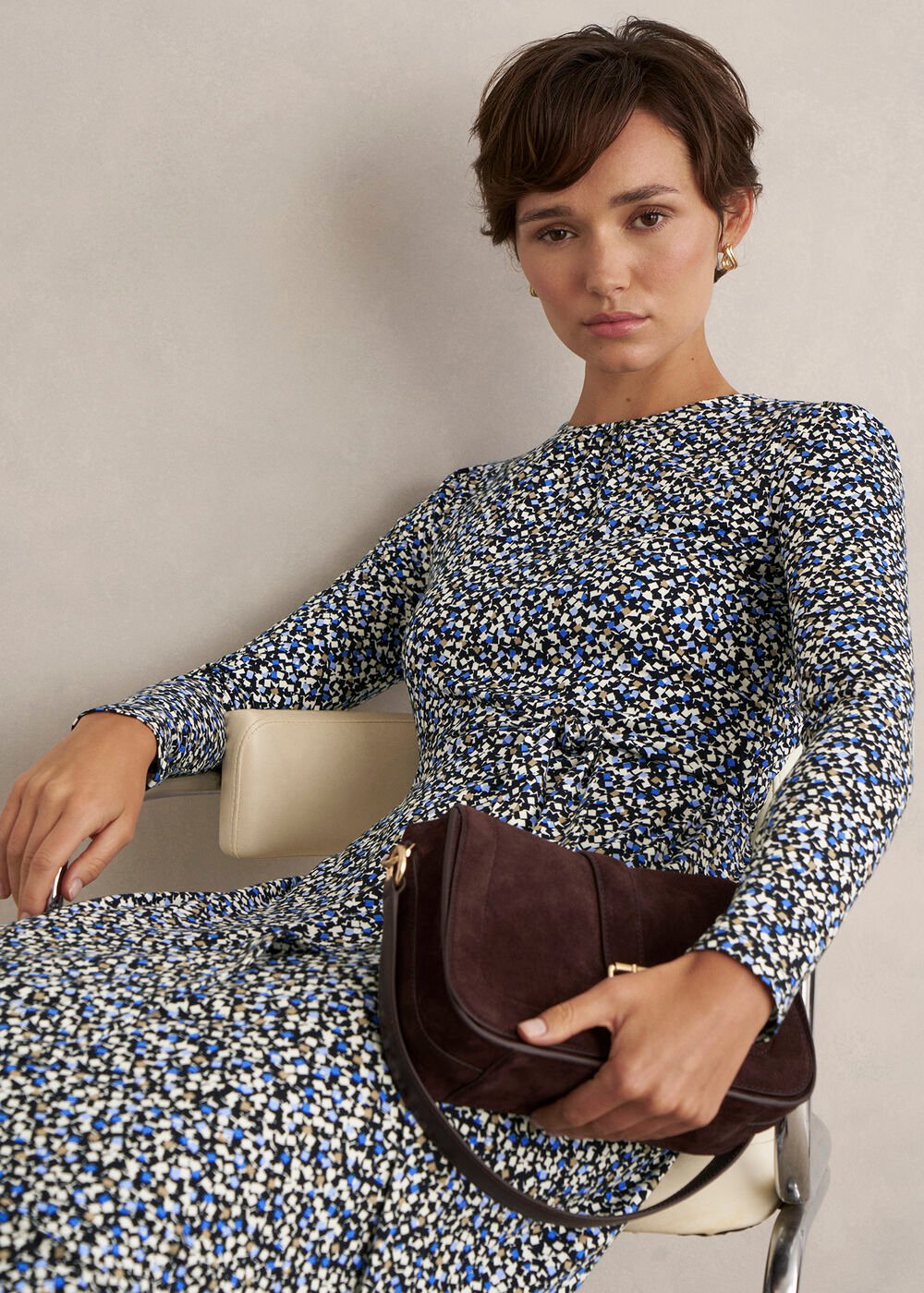 Petite Dakota Dress, Navy Multi, hi-res