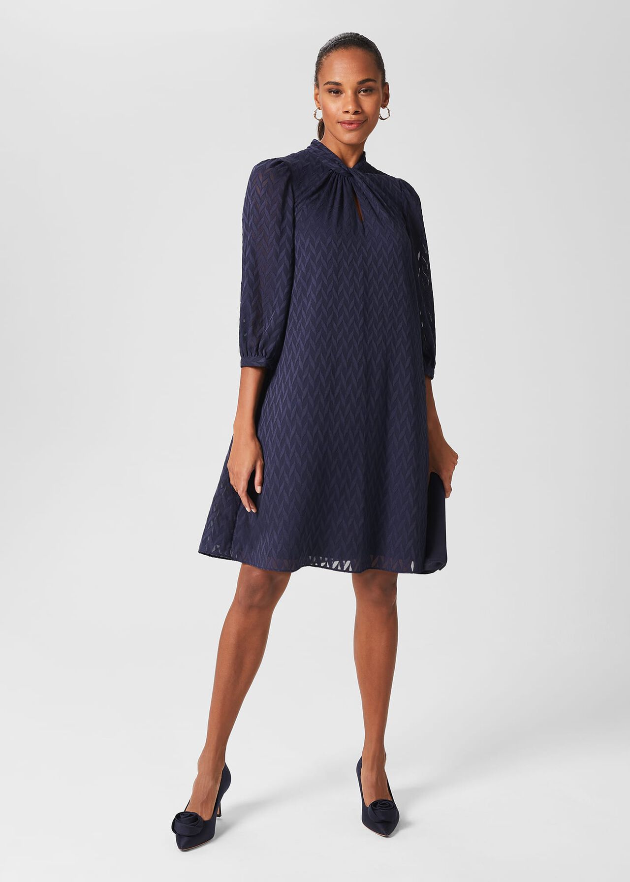 Faye A Line Dress, Navy, hi-res