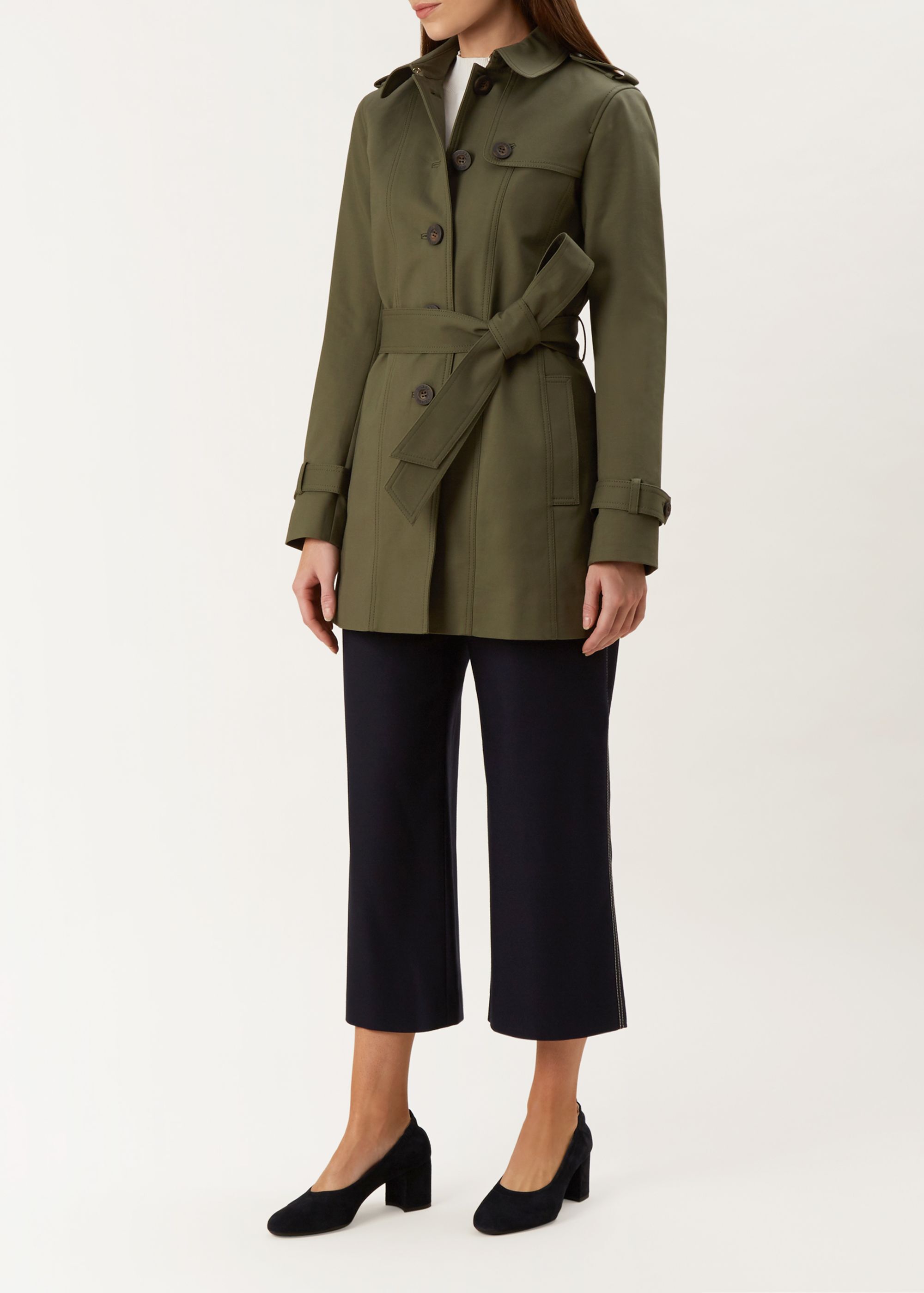 black cotton cropped trousers