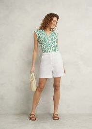Chelsea Linen Shorts, White, hi-res