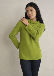 Camilla Cotton Jumper, Pear Green, hi-res