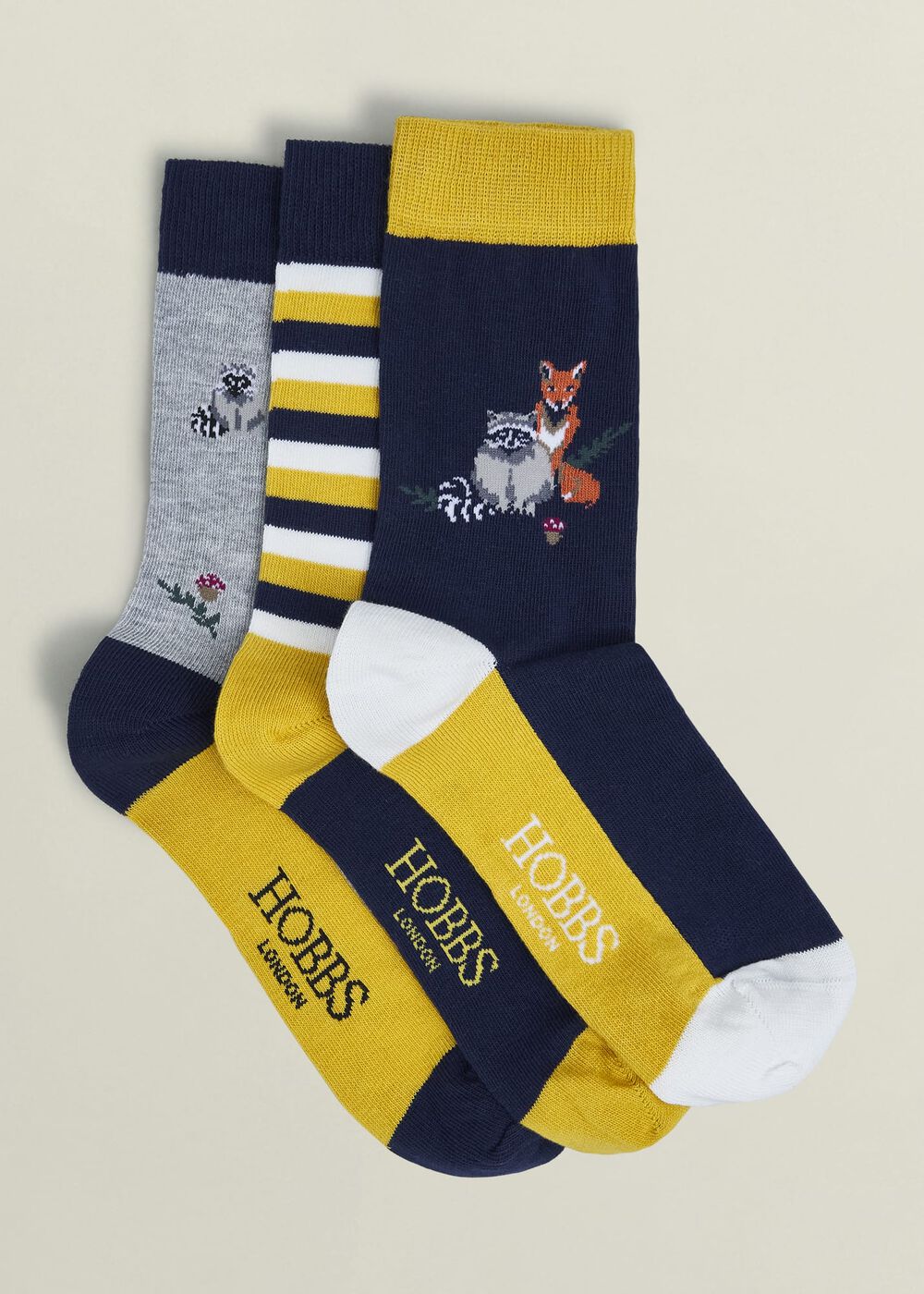 Fox Sock Set, Navy Multi, hi-res