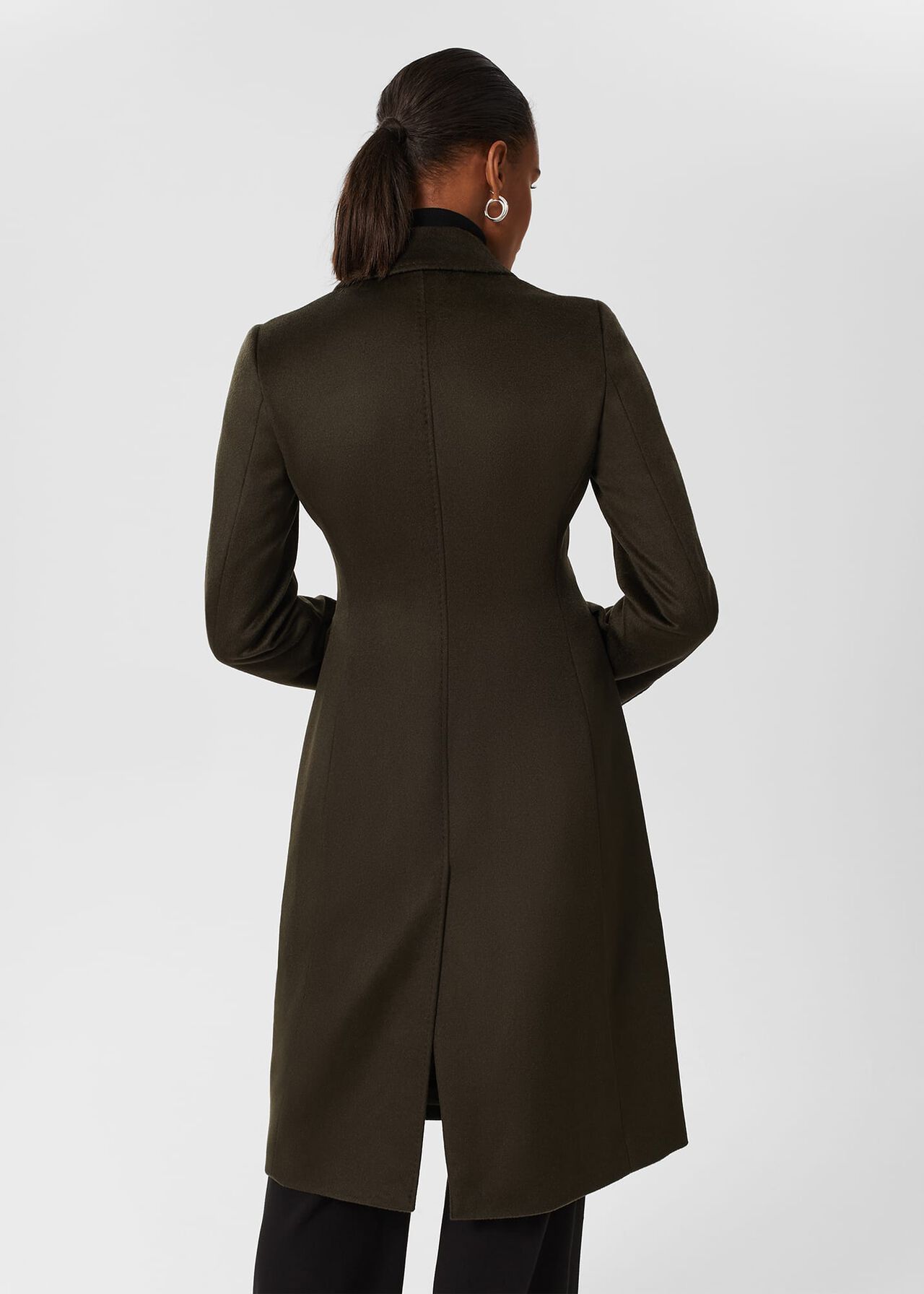 Elva Wool Coat, Dark Olive, hi-res