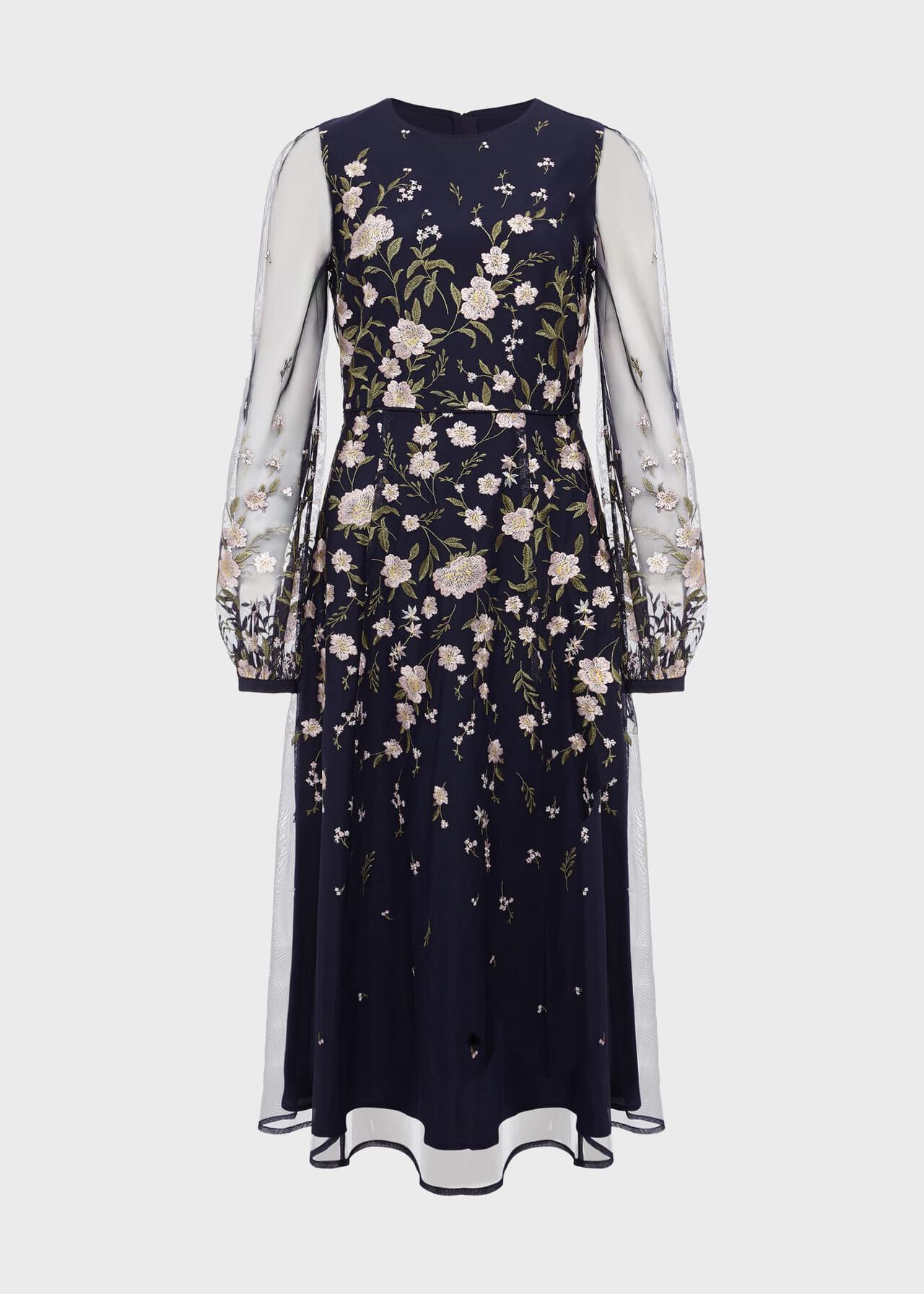 Lois Embroidered Midi Dress, Navy Multi, hi-res