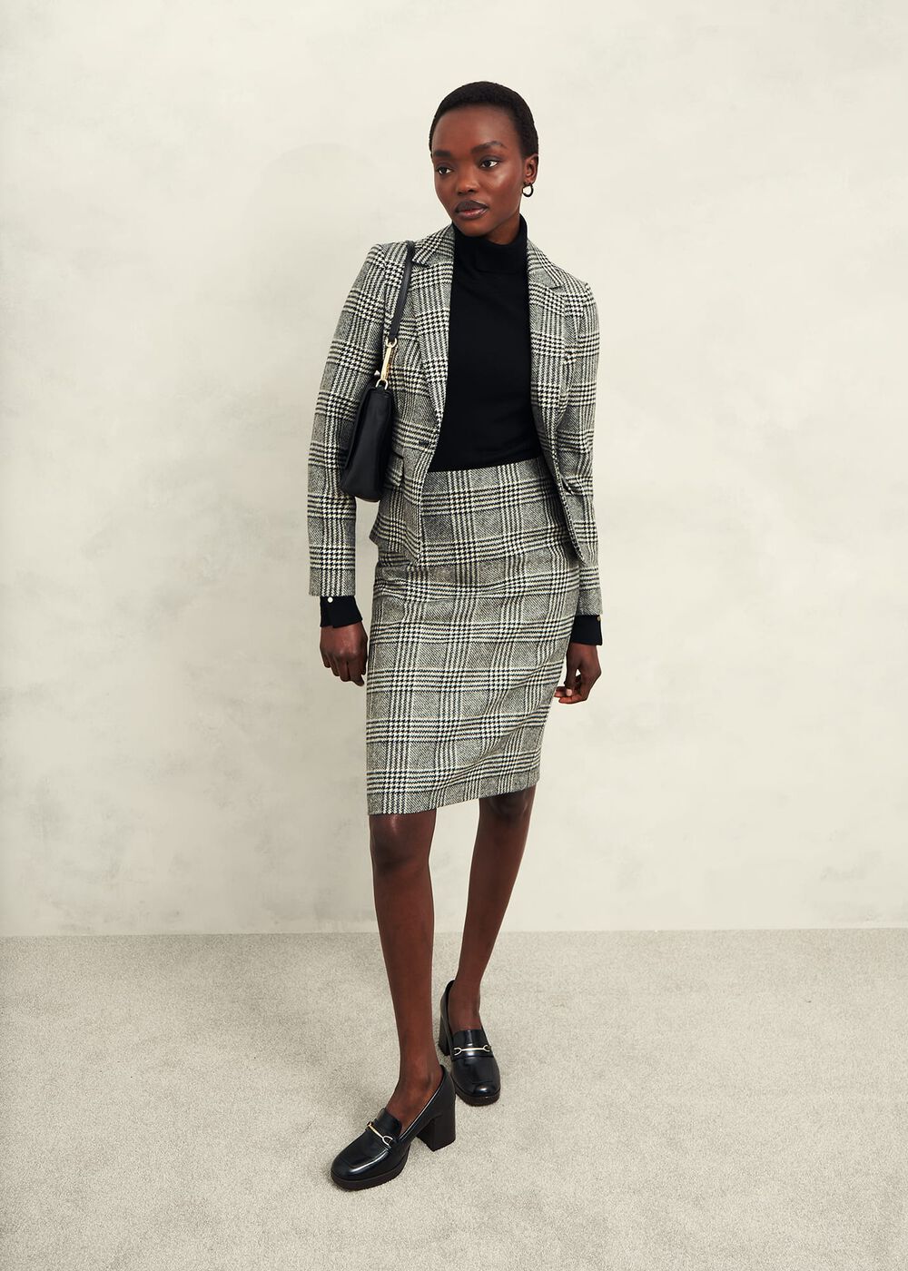 Brea Wool Jacket, Black White, hi-res