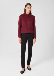 Zadie Jersey Jacket, Burgundy, hi-res