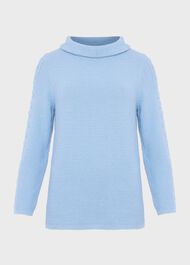 Camilla Cotton Sweater, Serene Blue, hi-res