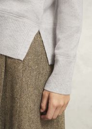 Carine Cashmere Sweater, Pale Grey Marl, hi-res