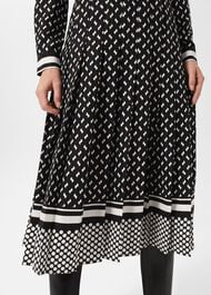 Aurielia Silk Dress, Black Ivory, hi-res